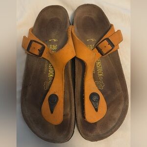 Birkenstock Bright Orange Thong Sandals